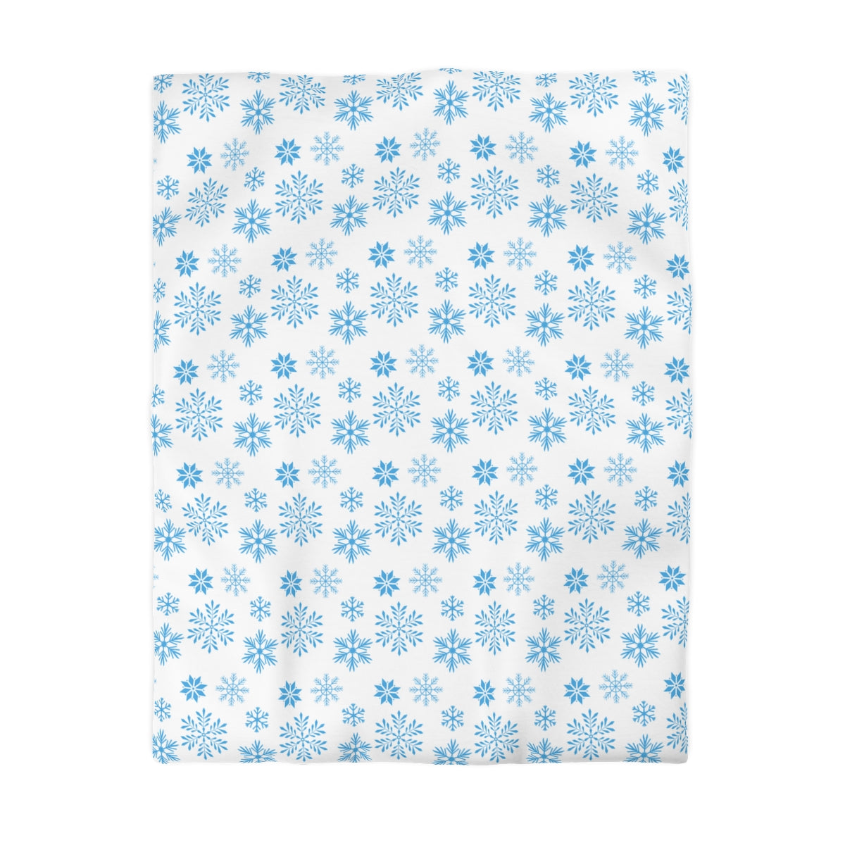 Snowflake Duvet Cover, Blue Winter Christmas Bedding Queen King Full Twin XL Microfiber Unique Designer Bed Quilt Bedroom Decor Starcove Fashion