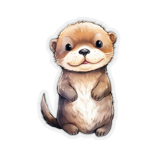 Baby Otter Sticker, Animal Art Laptop Decal Vinyl Cute Waterbottle Tumbler Car Waterproof Bumper Aesthetic Die Cut Wall Clear Starcove Fashion