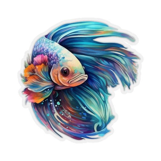 Betta Fish Sticker, Art Laptop Decal Vinyl Cute Waterbottle Tumbler Car Waterproof Bumper Aesthetic Die Cut Wall Mural Starcove Fashion
