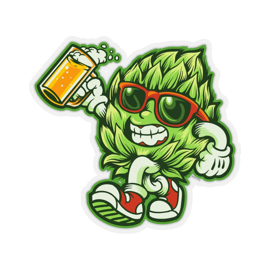 Beer Hop Glass Sticker, Drinking Geek Hophead Laptop Decal Vinyl Cute Waterbottle Tumbler Car Bumper Aesthetic Die Cut Wall Mural Starcove Fashion