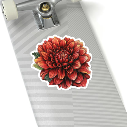 Dahlia Sticker, Flower Floral Art Laptop Decal Vinyl Cute Waterbottle Tumbler Car Waterproof Bumper Aesthetic Die Cut Wall Mural