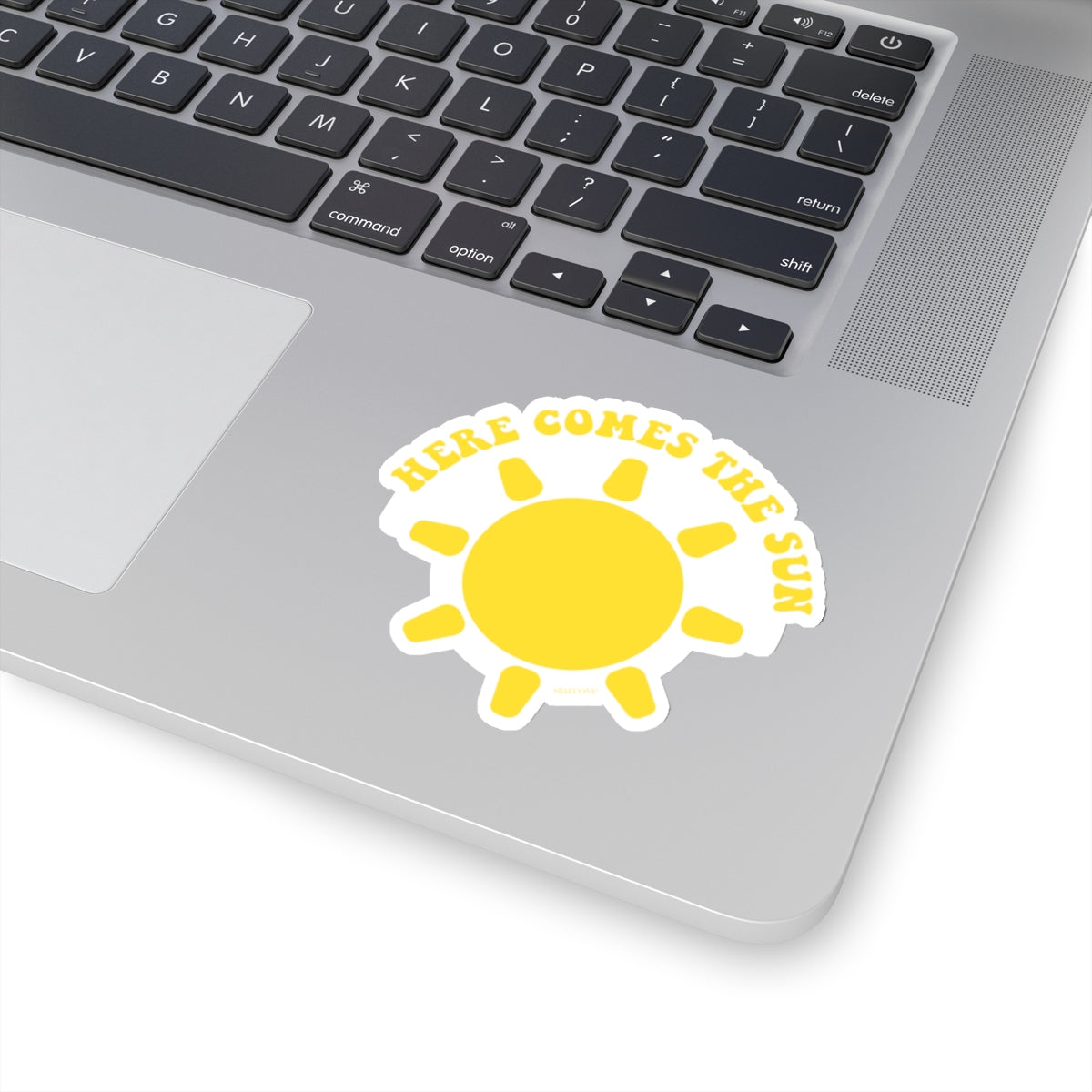 Here Comes The Sun Sticker, Yellow Vinyl Decal laptop art car waterproof stickers, tumbler window, aesthetic phone computer cute wall Starcove Fashion