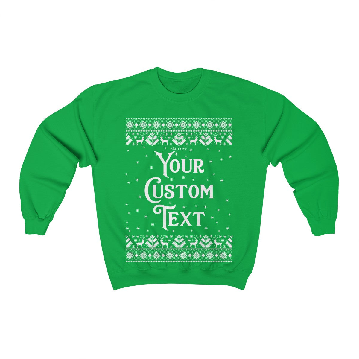 Custom Text Christmas Sweater, Holiday Xmas Merry Party Ugly Sweatshirt Personalized Text Family Name Holiday Matching Gift Starcove Fashion