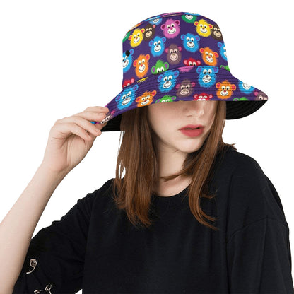 Monkey Bucket Hat, Golf Cool Retro Vintage Animal Summer Festival Cute Women Men Designer Beach Sun Shade Y2K Twill