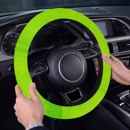 Lime Green Steering Wheel Cover with Anti-Slip Insert, Tie Dye Fluid Cool Car Auto 15 Inch Wrap Protector Men Women Accessories