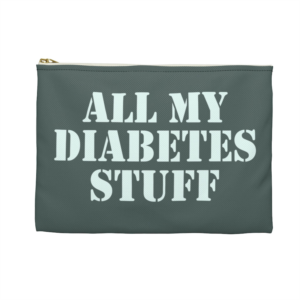 All My Diabetes Stuff bag, Type 1 One 2 Diabetic Travel Kit Supply Zipper Green Pouch Accessory Organizer Medical Case Funny Gift Mom Dad Men Starcove Fashion