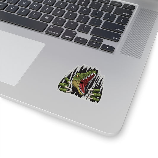 Raptor Dino Sticker, Dinosaur Ripping Laptop Decal Vinyl Waterbottle Tumbler Car Waterproof Bumper Aesthetic Die Cut Wall Mural Starcove Fashion