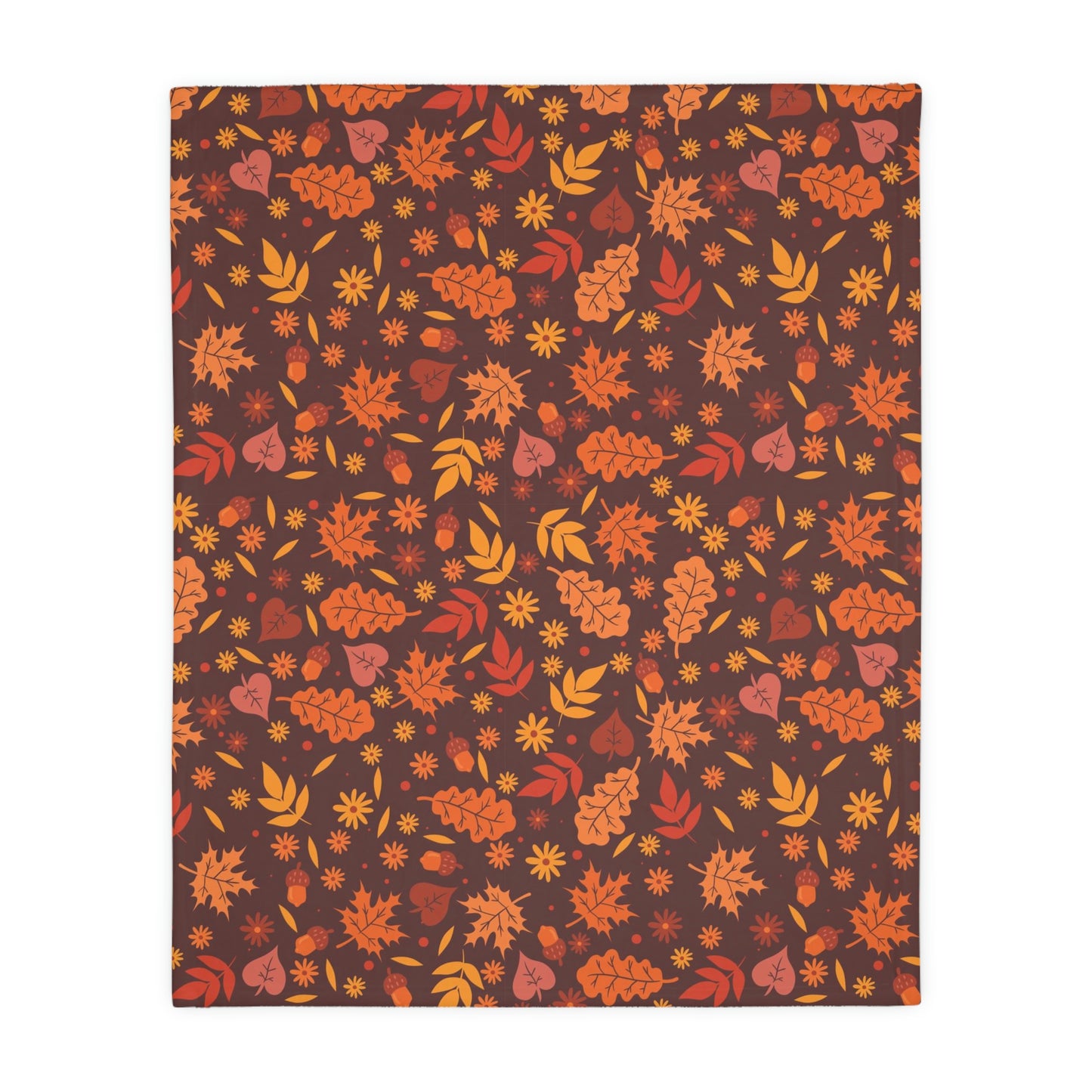 Fall Leaves Double Sided Blanket, Throw Autumn Fleece Thanksgiving Minky Velveteen Two Reversible Brown Purple Bed Soft Small Large Sofa Starcove Fashion