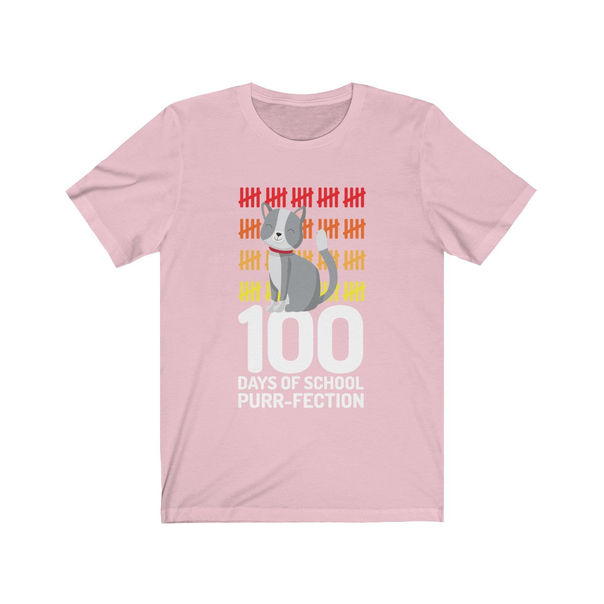Happy 100 Days Of School Adult Shirt, Cat Purrfection Perfection Funny Teacher Kindergarten Elementary Parents Girls Boys Kids Novelty Gift Starcove Fashion