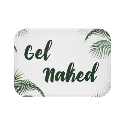 Funny Bath Mat, Get Naked Shower Bathroom Mat, Tropical Palm Tree Leaves Foam Microfiber Non Slip Bath Rug Starcove Fashion