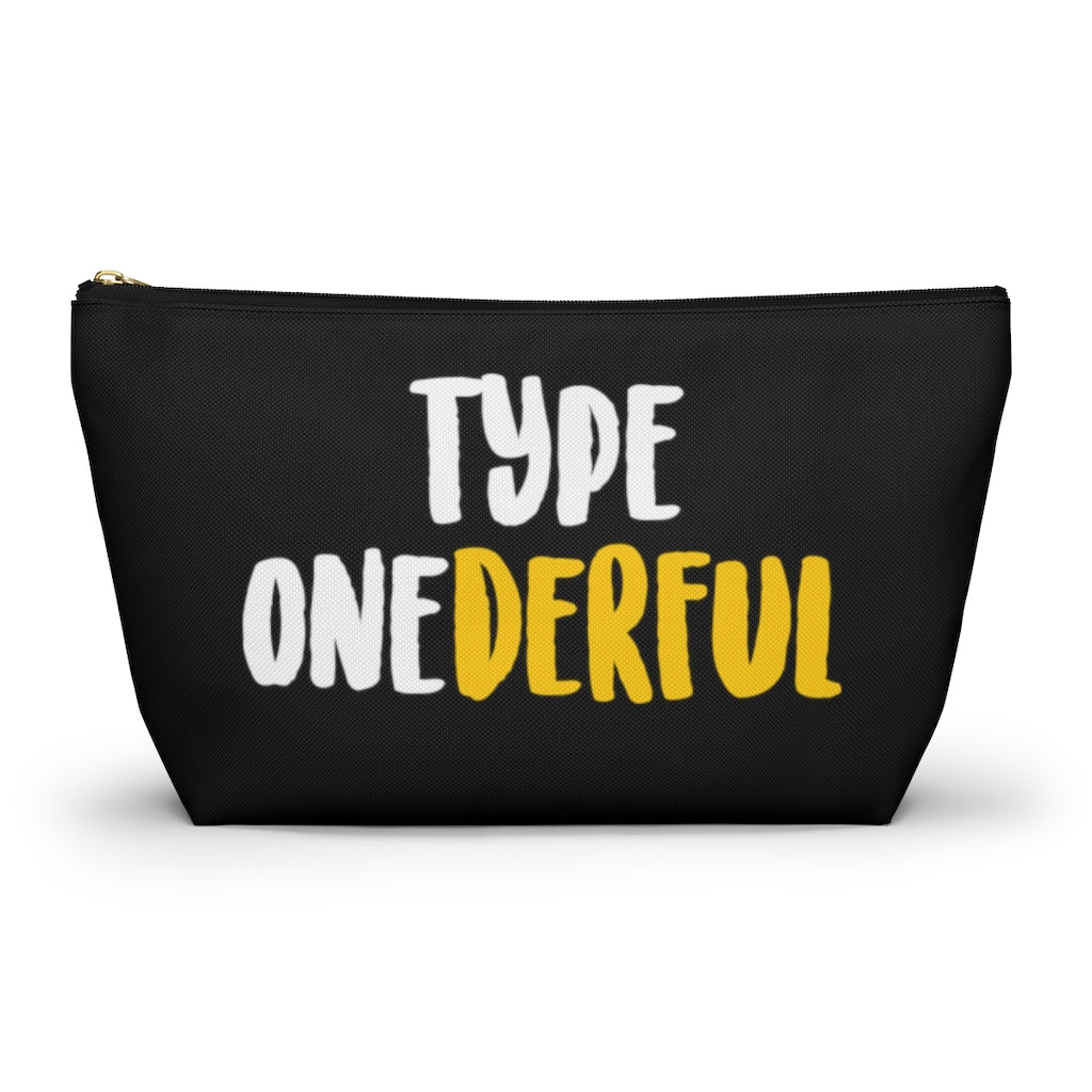 Type One Diabetes Supply Case, Funny Diabetic Supply Bag, Makeup Cellphone Pouch Wonderful Onederful t1d School Kids Accessory Pouch w T-bottom Starcove Fashion