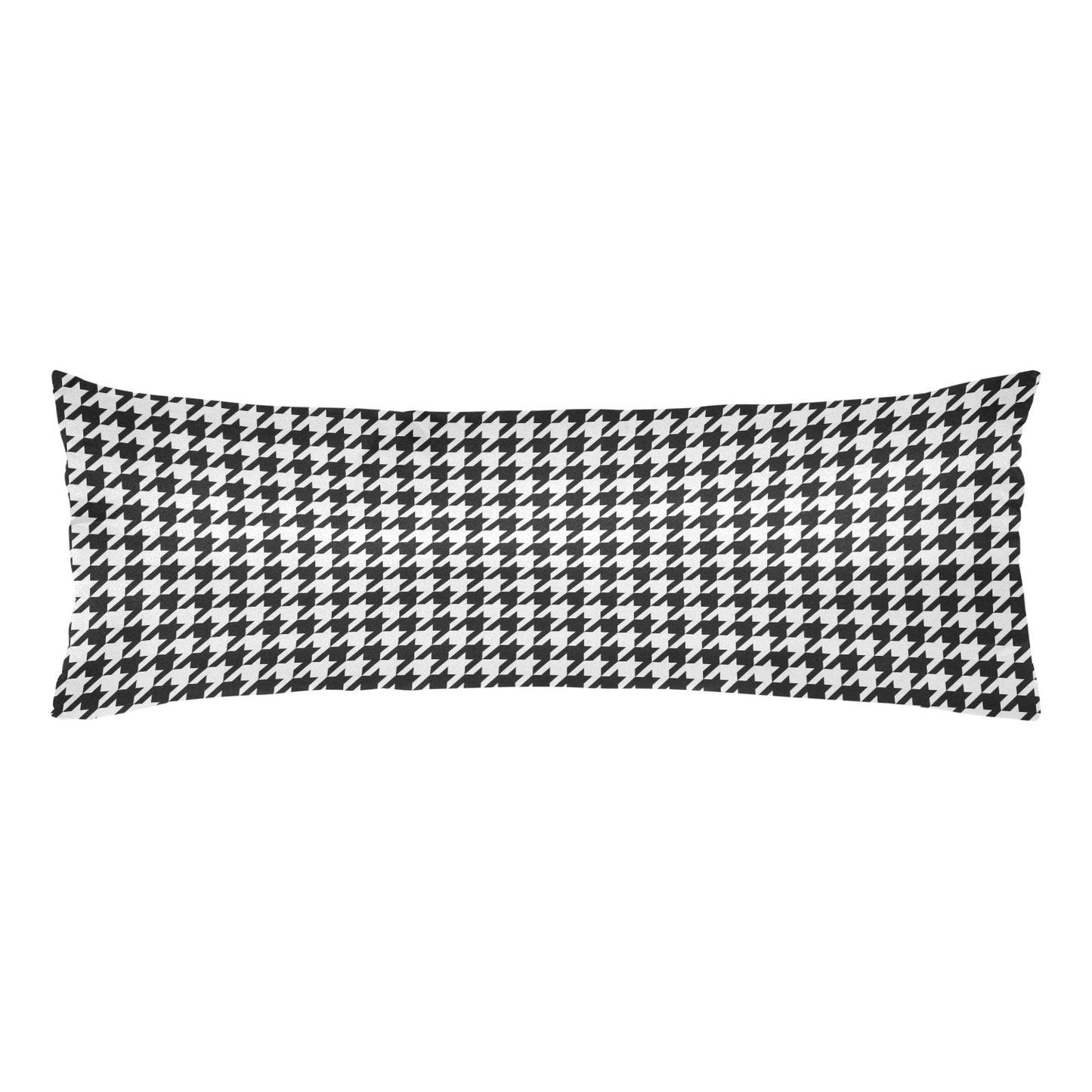 Black White Houndstooth Body Pillow Case, Pattern Long Large Bed Accent Pillowcase Print Throw Decor Decorative Cover