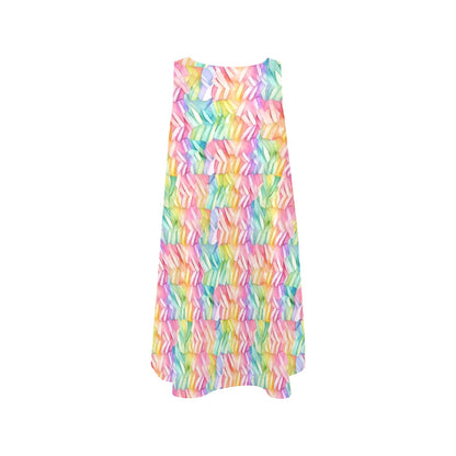 short pastel rainbow dress Plunging Neck Rainbow Mesh Skater Dress | SHEIN USA