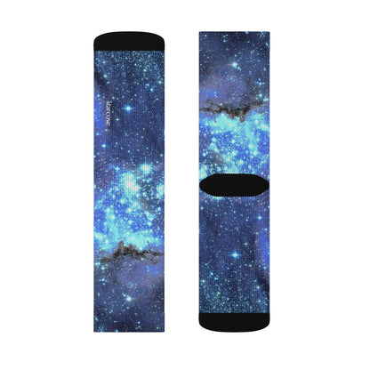 Galaxy Space Socks, Celestial Stars Blue 3D Sublimation Socks Festival Party Women Men Funny Fun Novelty Cool Funky Crazy Cute Unique Gift Starcove Fashion