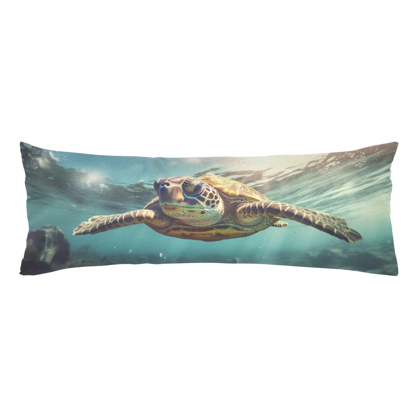 Sea Turtle Body Pillow Case, Ocean Underwater Long Full Large Bed Accent Print Throw Decor Decorative Cover 20x54 Satin Starcove Fashion