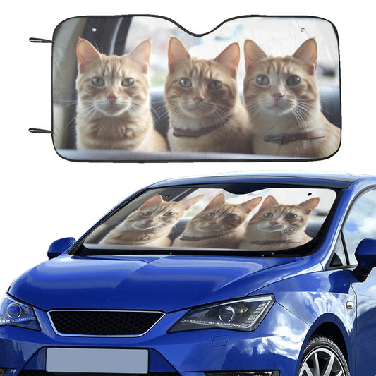 Cats Sunshade, Funny Car Windshield Sun Shade Kitten Shield Blocker Accessories Auto Cover Protector Window Solar Visor Women Screen