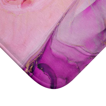 Pink Bath Mat, Bohemian Agate Quartz Marble Purple Shower Bathroom Non Slip Floor Memory Foam Microfiber Large Small Washable Rug Starcove Fashion