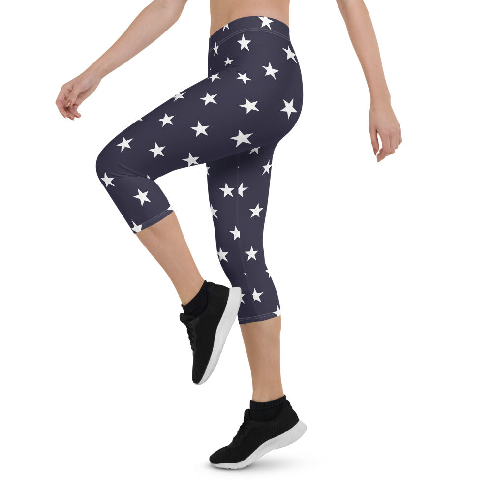 Starcove Fashion Stars Monogram Leggings, Red Printed Yoga Pants Cute Print Graphic Workout Running Gym Fun Designer Tights Gift Her Activewear XL