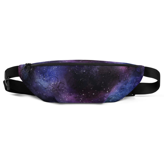 Galaxy Fanny Pack, Space Universe Purple Women Men Waist Hip Bum Bag 90s Designer Belt Hip Waist Crossbody Shoulder Festival Rave Bag