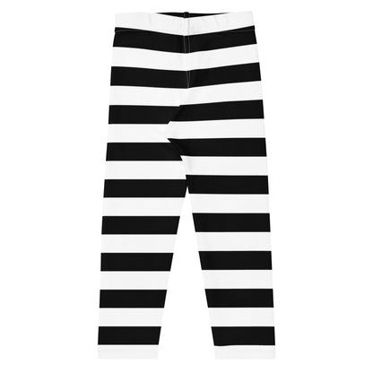 Black White Striped Kids Girls Leggings (2T-7), Witch Halloween Tights Toddler Children Cute Printed Yoga Pants Graphic Fun Gift Daughter  Starcove Fashion