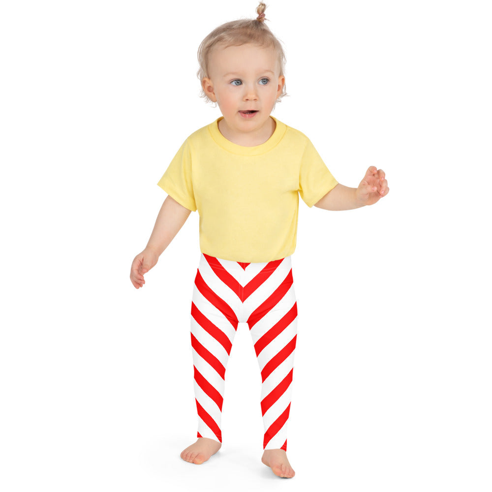 Girls Candy Cane Leggings (2T-7), Red Striped Printed Kids Christmas Holiday Festive Toddler Children Cute Xmas Yoga Pants Graphic Fun Tights Gift Starcove Fashion