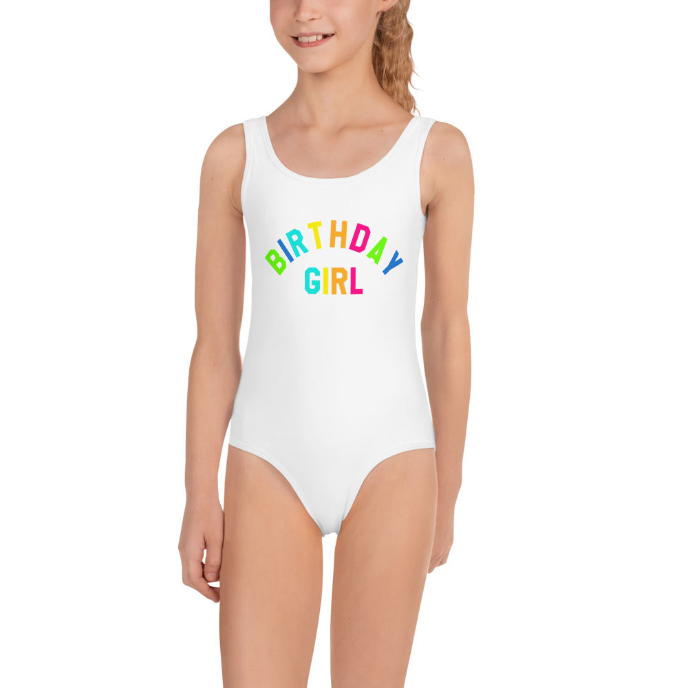 Birthday Girl Kids Swimsuits (2T - 7), Rainbow White Little Toddler One  Piece Bathing Suit Swimming Swim Swimwear