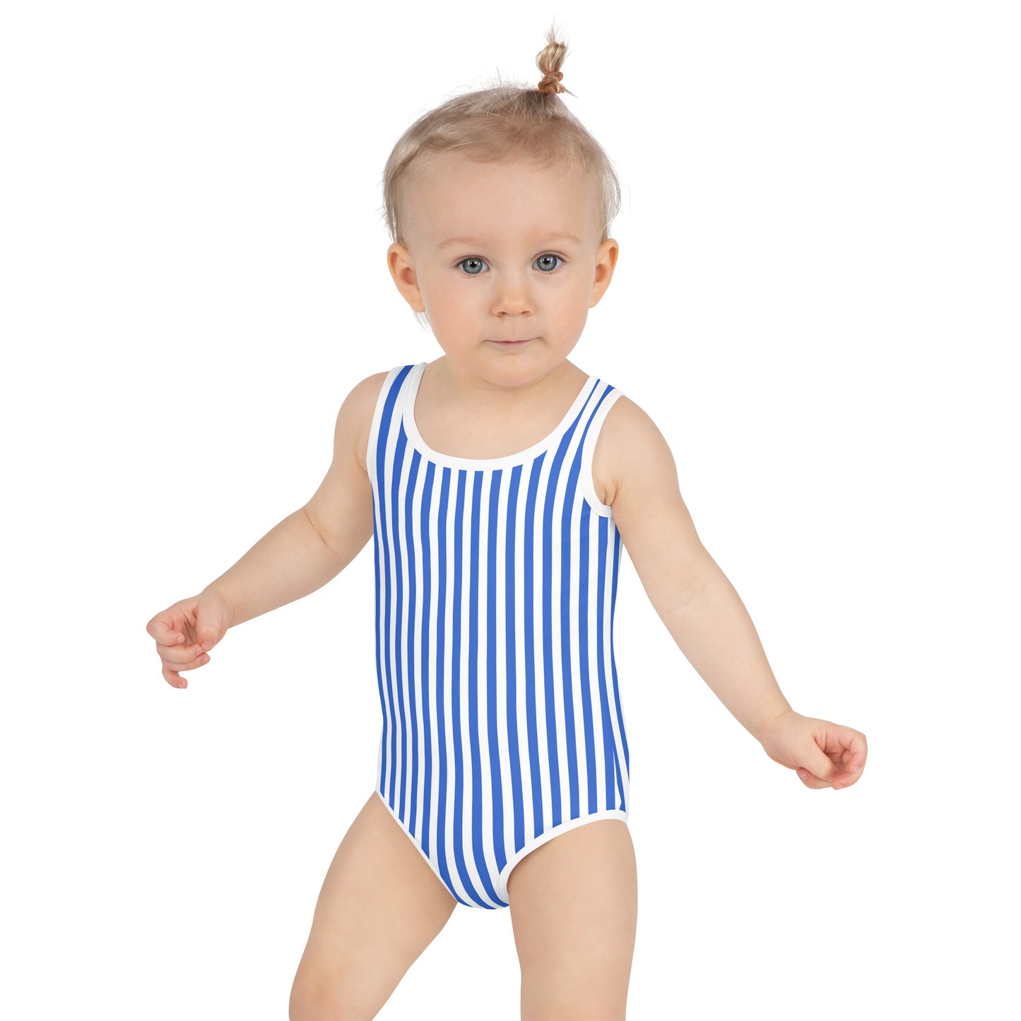 Blue Little Girl Kids Swimsuits (2T - 7), Vertical Striped Toddler One Piece Bathing Suit Swimming Swim Children Swimwear Starcove Fashion