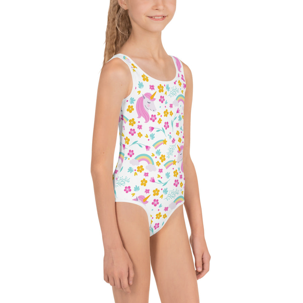 Unicorn Little Girl Kids Swimsuits (2T - 7), Rainbow Flowers Toddler One Piece Bathing Suit Swimming Swim Swimwear Starcove Fashion