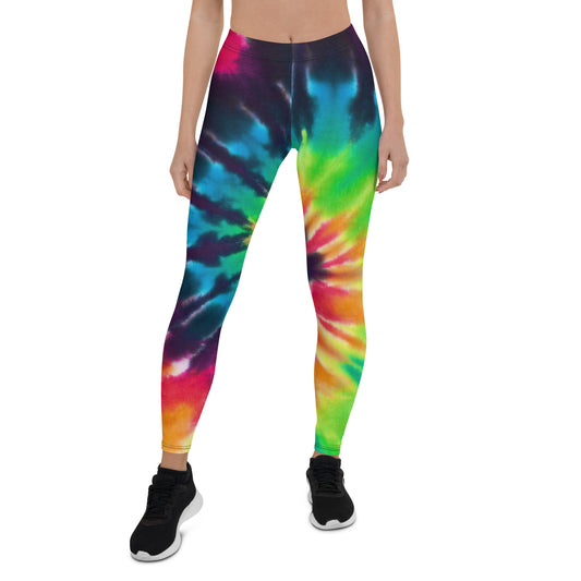 Tie Dye Leggings Women, Spiral Printed Yoga Pants Cute Graphic Workout Running Gym Fun Designer Tights Gift Starcove Fashion