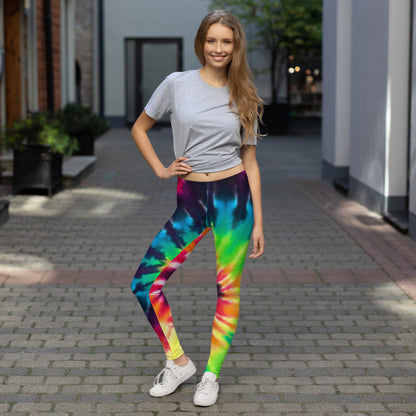 Tie Dye Leggings Women, Spiral Printed Yoga Pants Cute Graphic Workout Running Gym Fun Designer Tights Gift Starcove Fashion