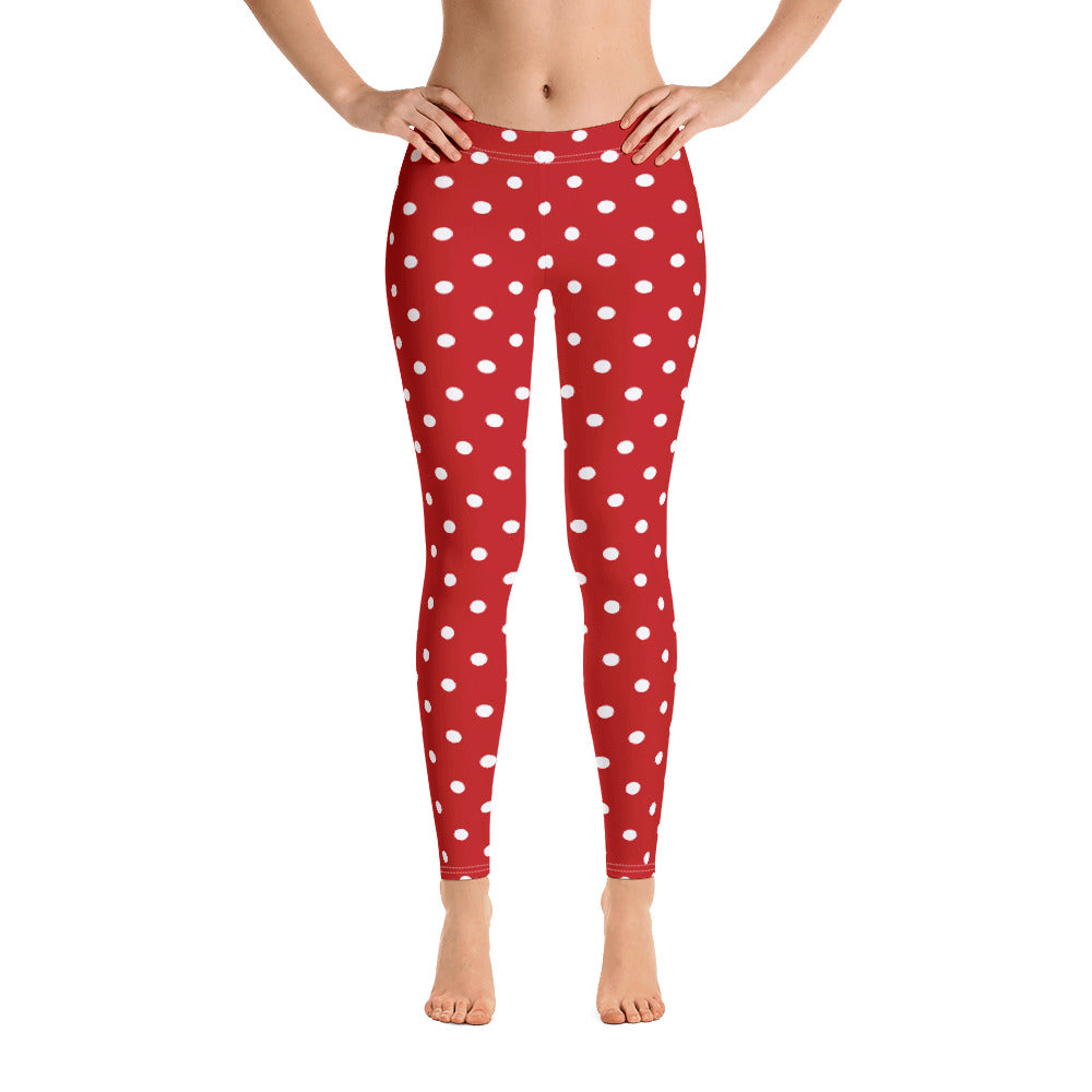 Christmas Leggings, Candy Cane Elf Striped Red Yoga Pants Printed Workout Green White Polka Dots Women Girls Kids Plus Sizes, Toddler Mommy and Me Starcove Fashion