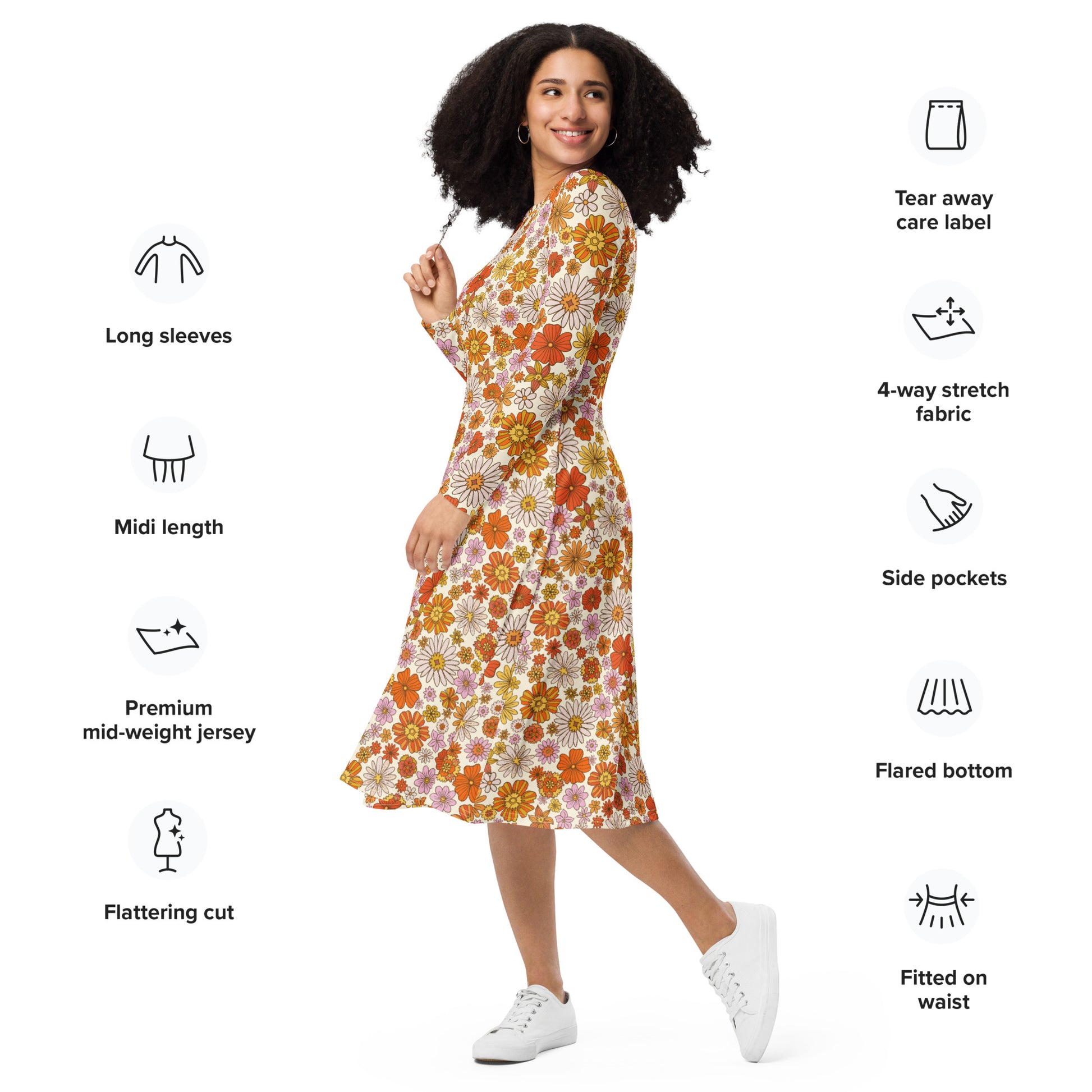 midi dress with flared bottom Basic Flare Midi Dress Kiki_uniquestyles