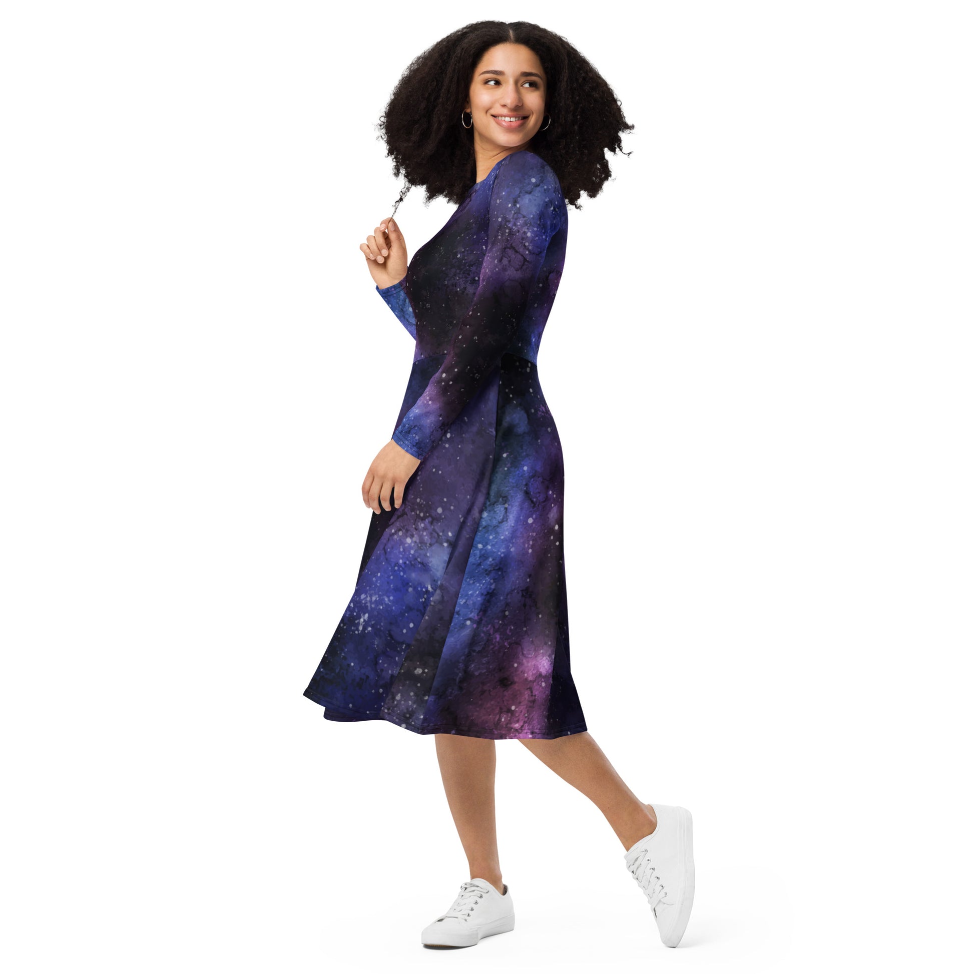 white christmas dresses Galaxy Long Sleeve Midi Dress with Pockets, Space Universe Purple Women Casual Cute Designer Flare Elegant Plus Size Dress L white christmas dresses Galaxy Long Sleeve Midi Dress with Pockets, Space Universe Purple Women Casual Cute Designer Flare Elegant Plus Size Dress L
