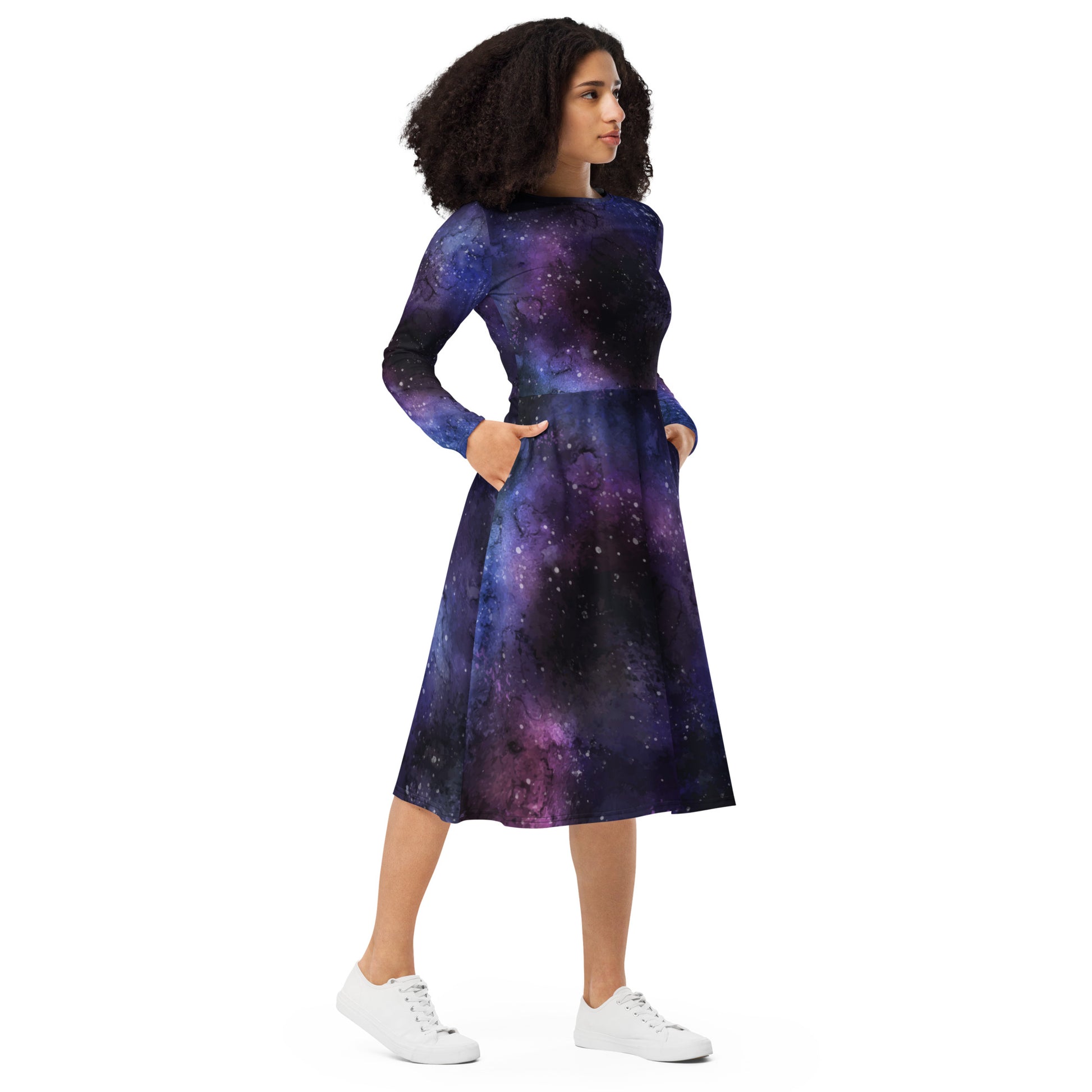 long sleeve galaxy dress Galaxy Sparkle Maxi Dress