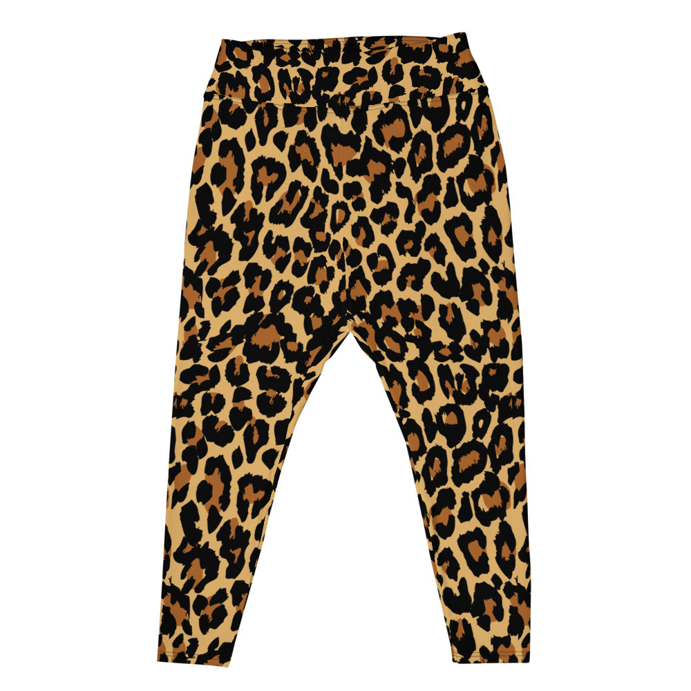 Leopard Print Plus Size Leggings, Cheetah Animal Printed Designer Workout  Gym Fun Yoga Pants Tights (2XL-6XL)