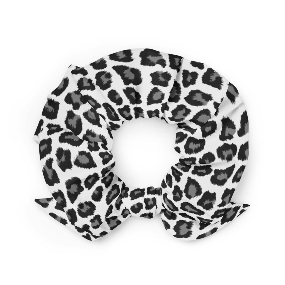 Snow Leopard Scrunchie, Animal Print Cute Holder Soft Silky Hair Tie Bow Starcove Fashion