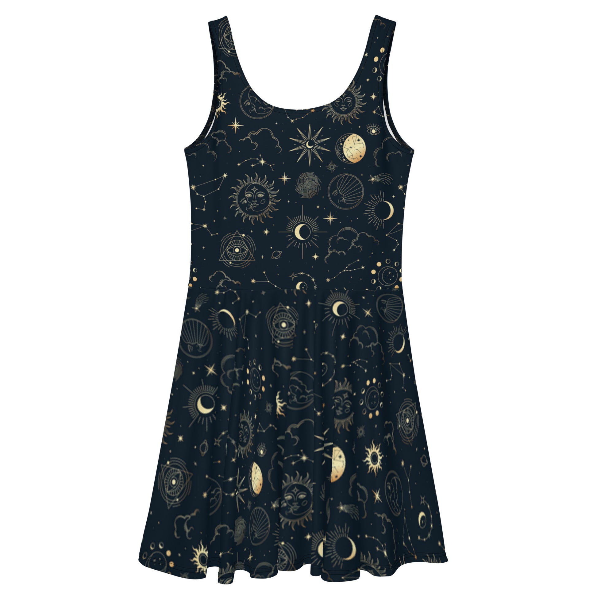 star print skater dress Mela Black Foil Star Print Wrap Skater Dress