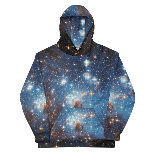Galaxy Hoodie, Blue Universe Outer Space Stars Pullover Men Women Adult Aesthetic Graphic Hooded Sweatshirt with Pockets Starcove Fashion