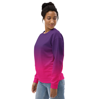 Pink Purple Ombre Sweatshirt, Gradient Tie Dye Crewneck Fleece Cotton Sweater Jumper Pullover Men Women Adult Aesthetic Top Starcove Fashion