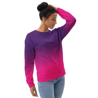 Pink Purple Ombre Sweatshirt, Gradient Tie Dye Crewneck Fleece Cotton Sweater Jumper Pullover Men Women Adult Aesthetic Top Starcove Fashion