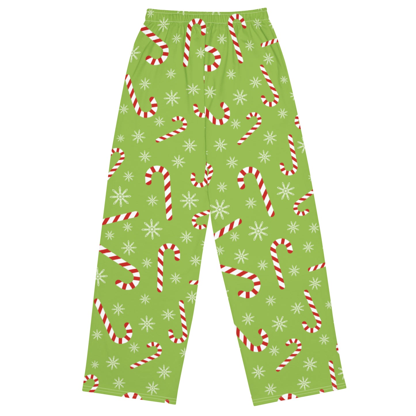 Candy Cane Lounge Pants with Pockets, Holiday Christmas Unisex Men Women Wide Leg Sweatpants PJ Pajamas Plus Size Drawstring Yoga Starcove Fashion