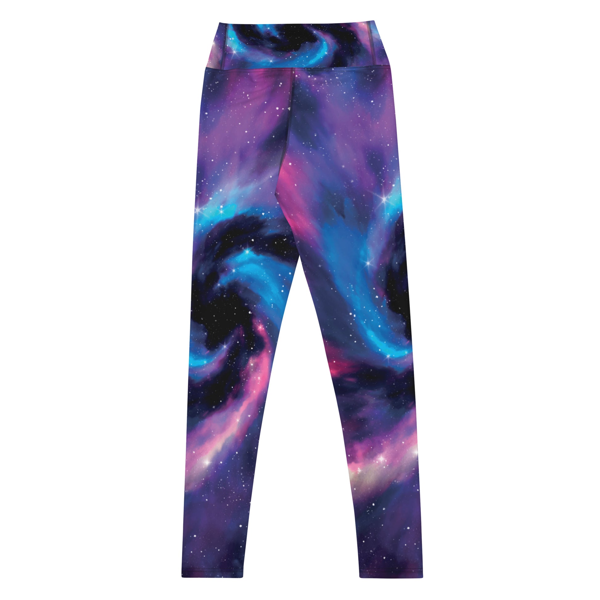 Galaxy Yoga Leggings Women, Space Universe Stars Purple High Waisted Pants Cute Printed Workout Running Gym Designer Tights Starcove Fashion