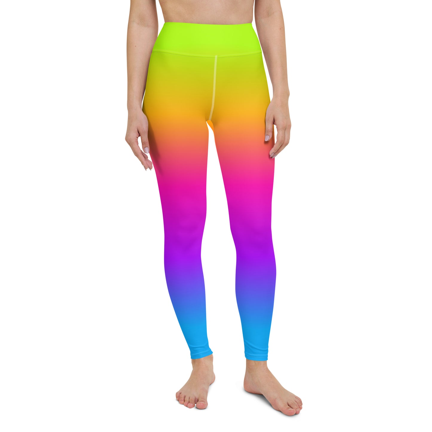 Rainbow Yoga Leggings Women, Tie Dye Gradient Ombre High Waisted Pants Pockets Cute Printed Workout Running Gym Designer Tights Starcove Fashion