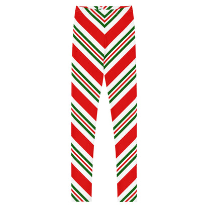 Candy Cane Girls Leggings (8-20), Red White Green Youth Teen Cute Printed Kids Yoga Pants Graphic Fun Tights Gift Daughter  Starcove Fashion