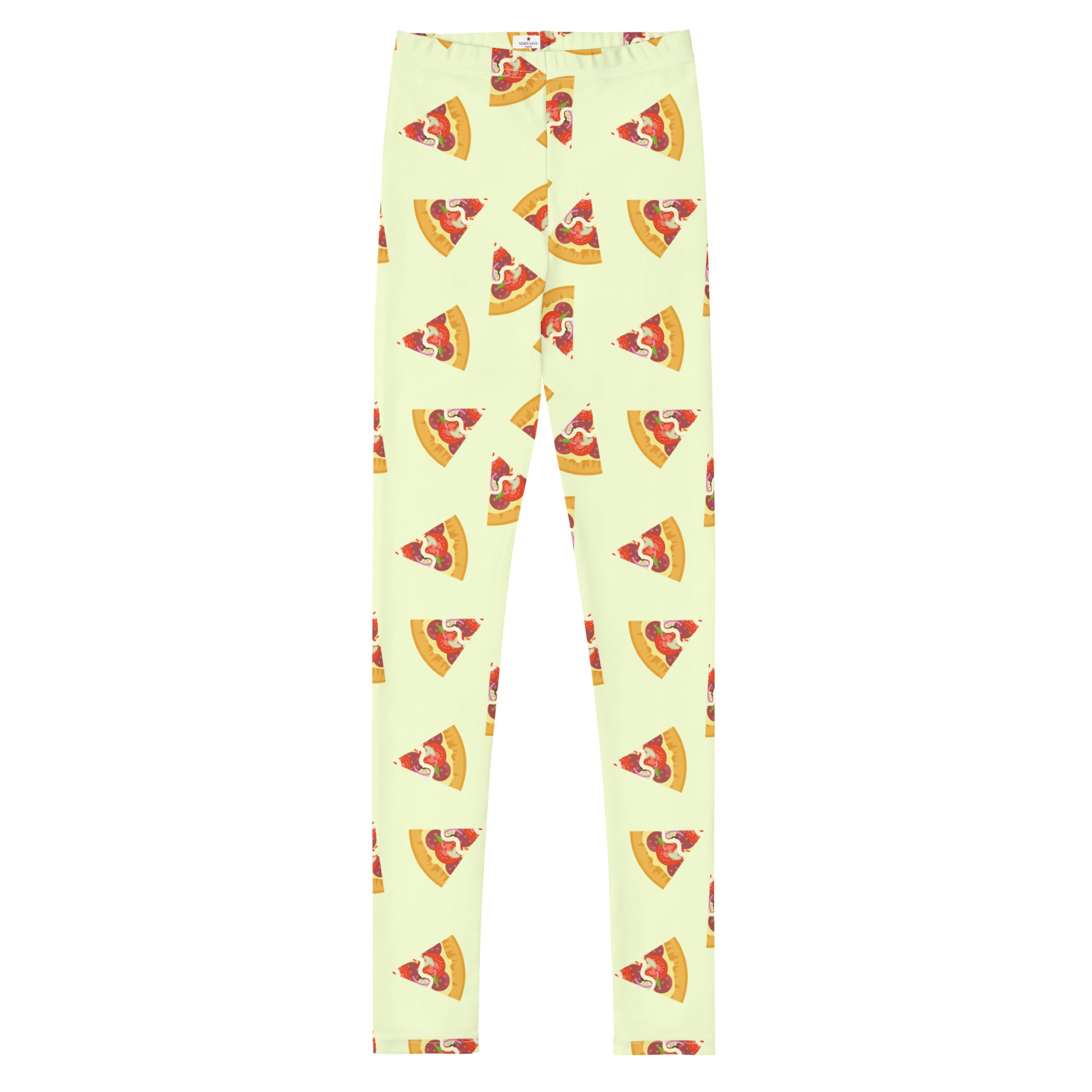 Pizza Slices Girls Leggings (8-20), Food Youth Teen Cute Printed Kids Yoga Pants Graphic Print Fun Tights Tween Starcove Fashion