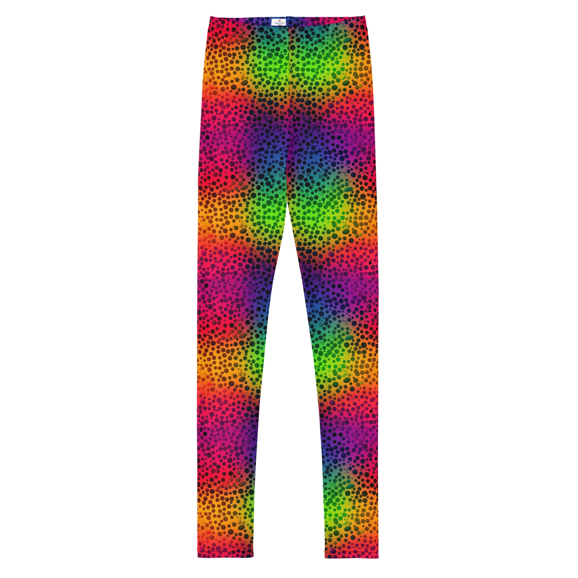 Rainbow Leopard Girls Leggings (8-20), Dots Cheetah Youth Teen