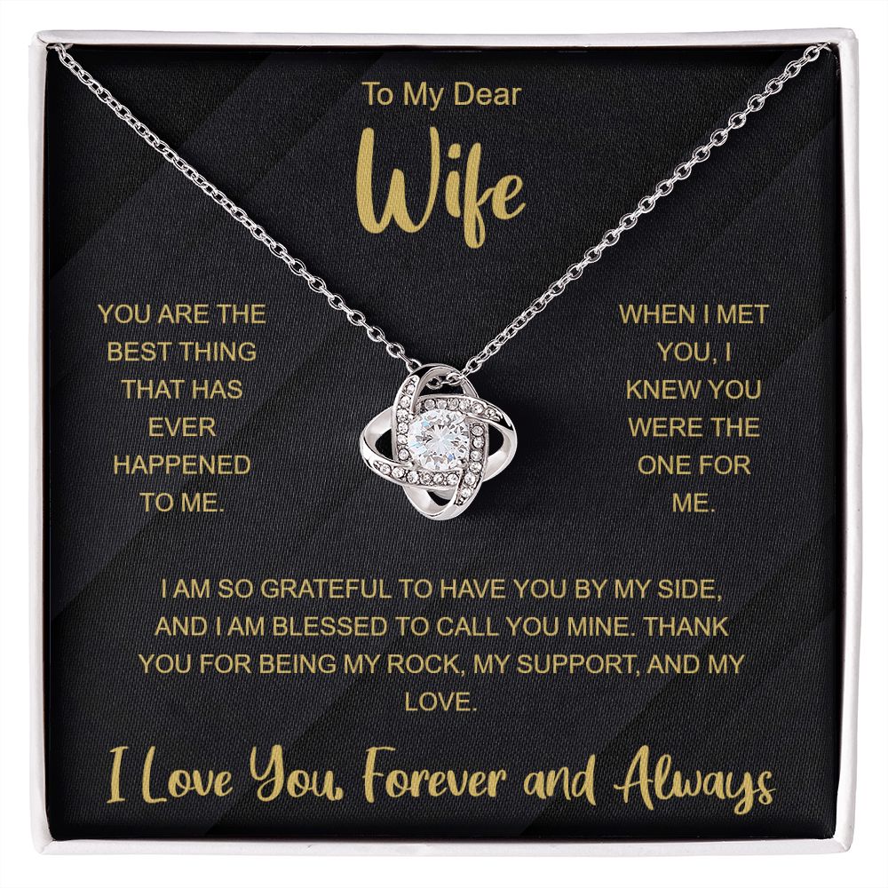 To My Wife Necklace from Husband Message Card Hubby Love Knot Pendant Starcove Fashion