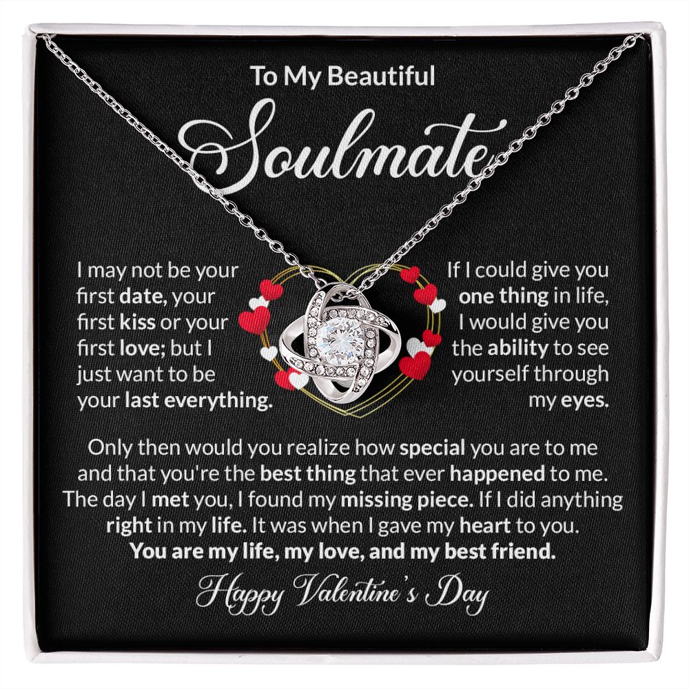 To My Soulmate Necklace, Love Knot Pendant Jewelry Gift Girlfriend Her Romantic Gold Valentine's Day Future Wife Starcove Fashion
