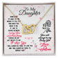 To My Daughter Necklace from Mom, Interlocking Hearts Message Card Mother Pendant Gold Finish Jewelry Birthday Christmas Gift Starcove Fashion