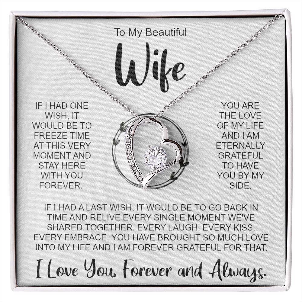 To My Wife Necklace from Husband, Message Card Hubby Forever Love Pendant Gold Anniversary Jewelry Valentine's Day Birthday Christmas Gift Starcove Fashion